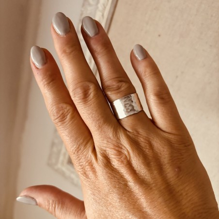 Bague en argent 925 brute éclatante