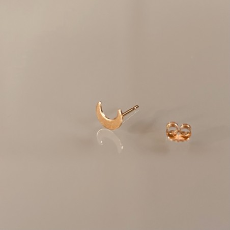 Puce d'Oreille vendue à la pièce - lune en Gold Filled 14K - Minimaliste et Flexible