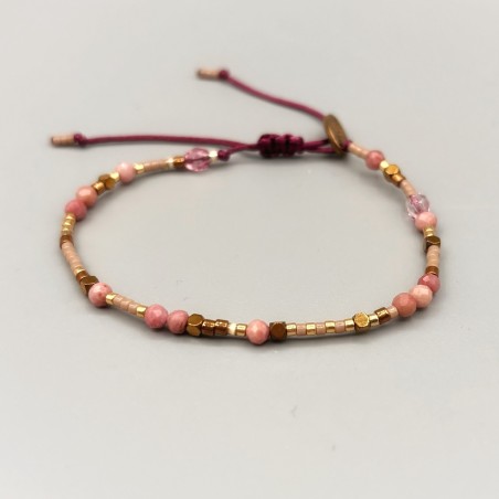 Bracelet HIPPY perles et Rhodonites