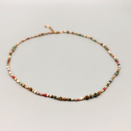 Collier HIPPY ras de cou bohème chic multicolore