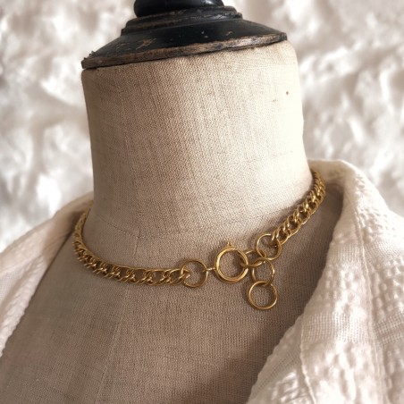 Collier Elisa en maille or - ajustable